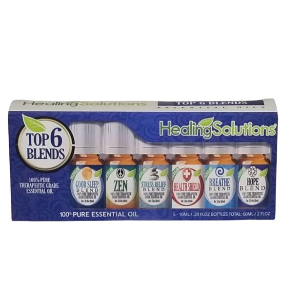 Healing Solutions Essential Oil Top Blends Gift Set Pack Of 6 - Picture 2 of 5